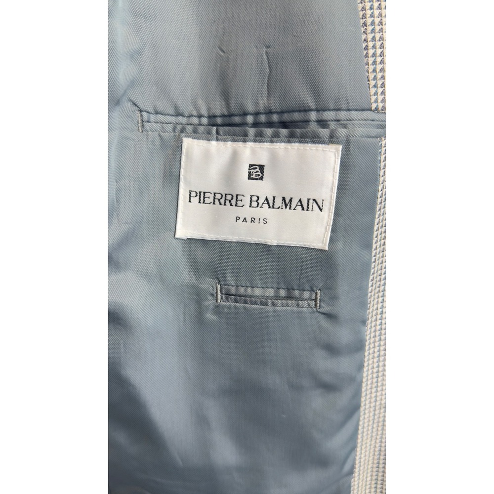 Pierre Balmain Paris Vintage 46L Grey Micro Pattern Two Button Blazer Sport Coat - Picture 8 of 15